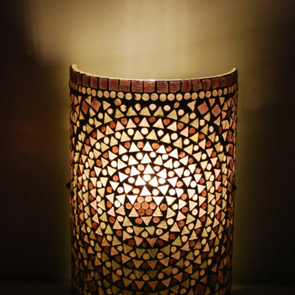 Orientalische Wandlampe Mosaik - Zylinder Lila