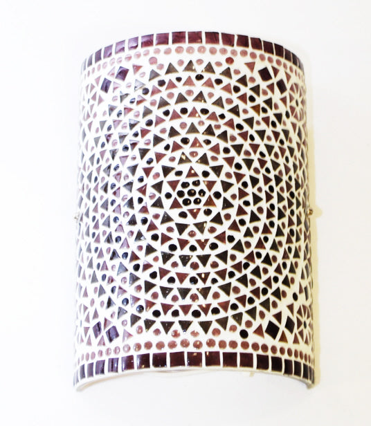 Applique murale orientale mosaïque - cylindre violet