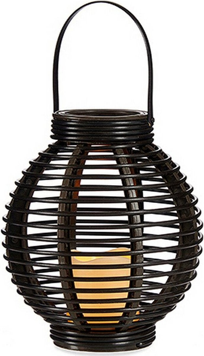 Lanterne Bougie LED Plastique Marron (21 x 25 x 21 cm)