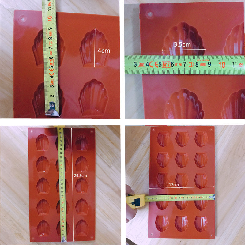 Silicone Madeleine Baking Mold for 15 cakes