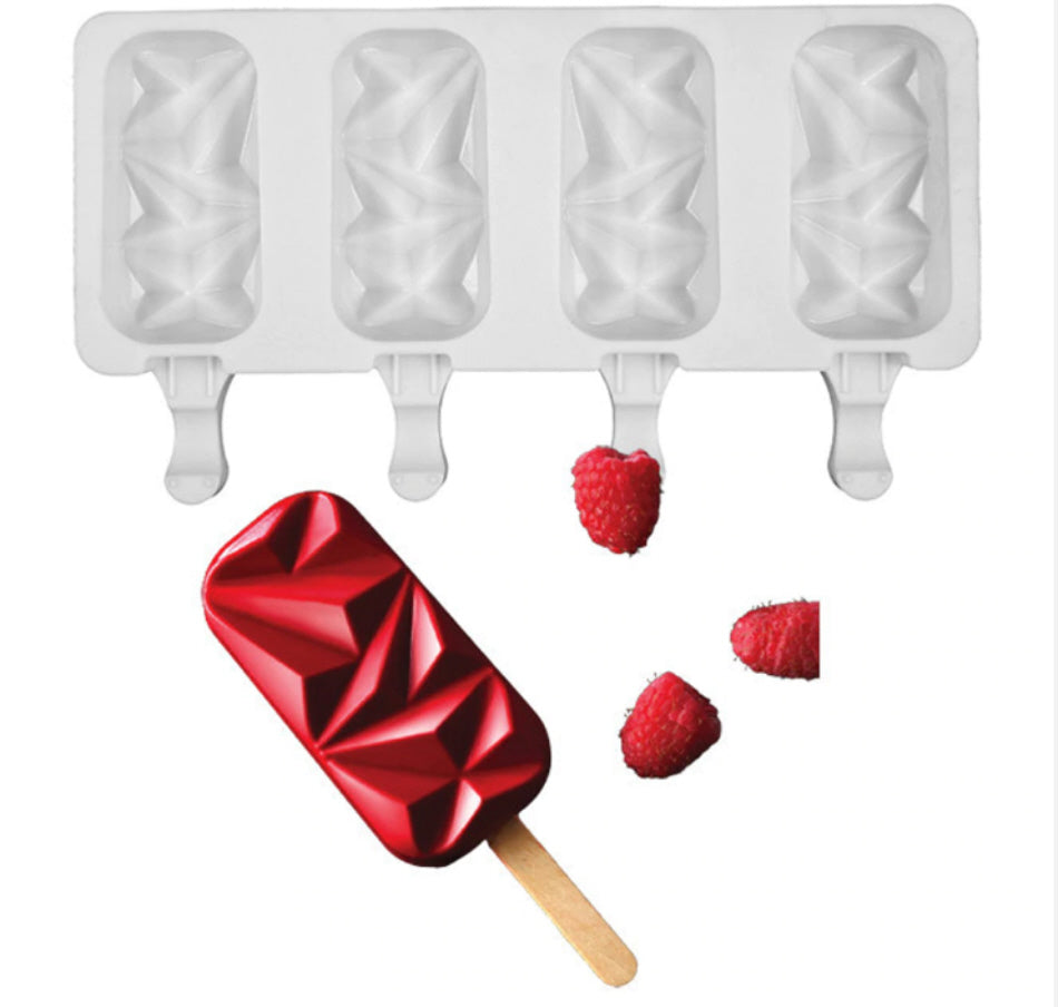 Magnum pops 4 | Chocolate mold | Silicone baking mold | incl. 20 sticks