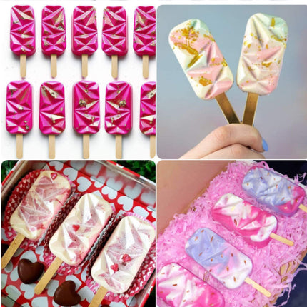 Magnum Pops 4 | Schokoladenform | Silikon-Backform | inkl. 20 Stäbchen
