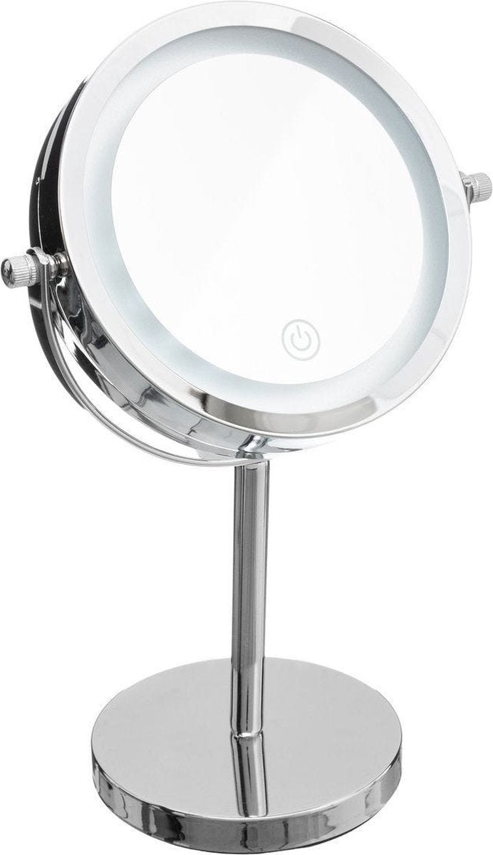Miroir de maquillage/rasage avec éclairage LED sur pied 18 cm