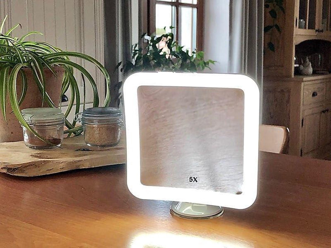 Miroir de maquillage éclairant LED carré CR 2169 blanc