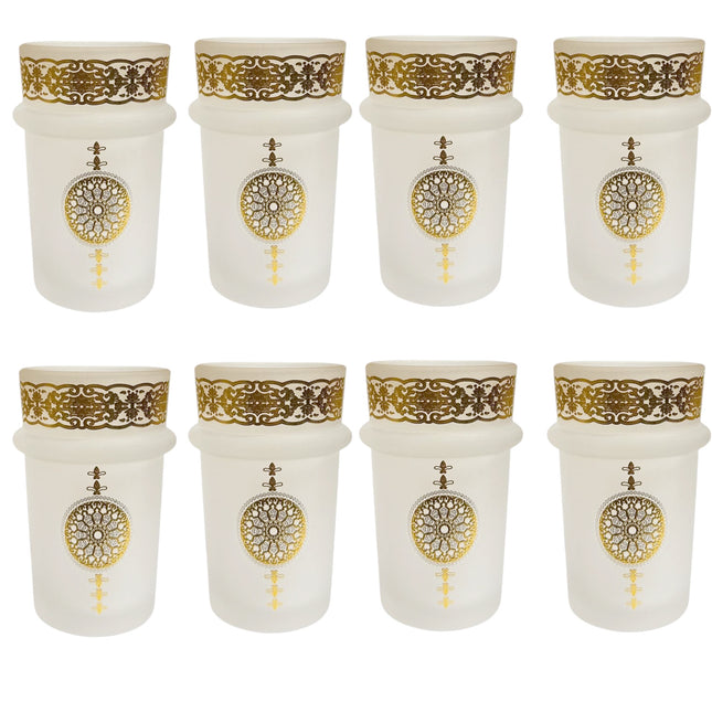 Hakal Malaki Marokkaanse Theeglazen – Goud Design – 9 cm – Set van 12