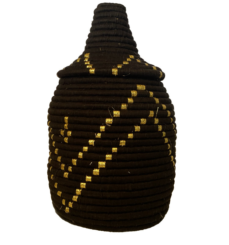 Moroccan Basket black gold