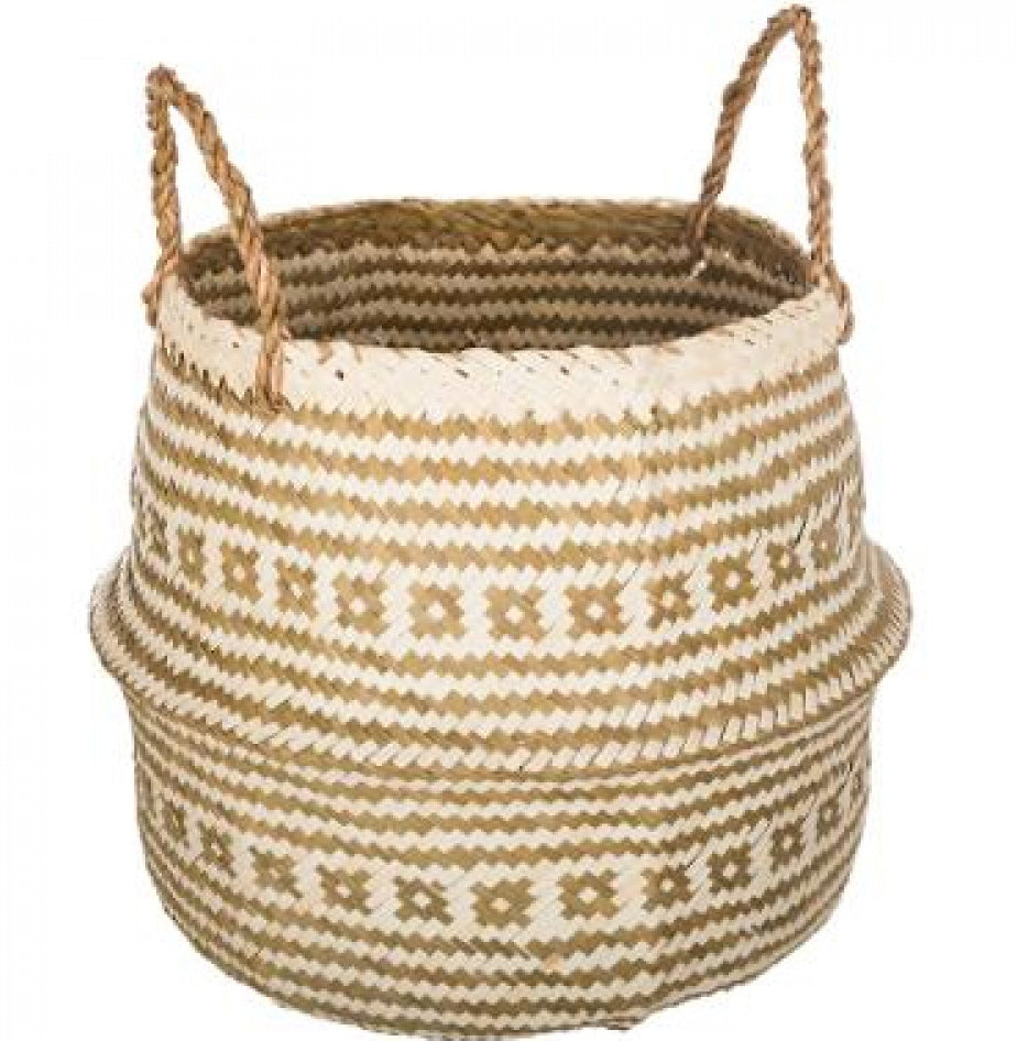 Woven seagrass basket