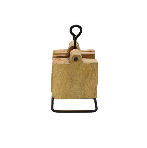 Untersetzer mit Metallständer Mangoholz