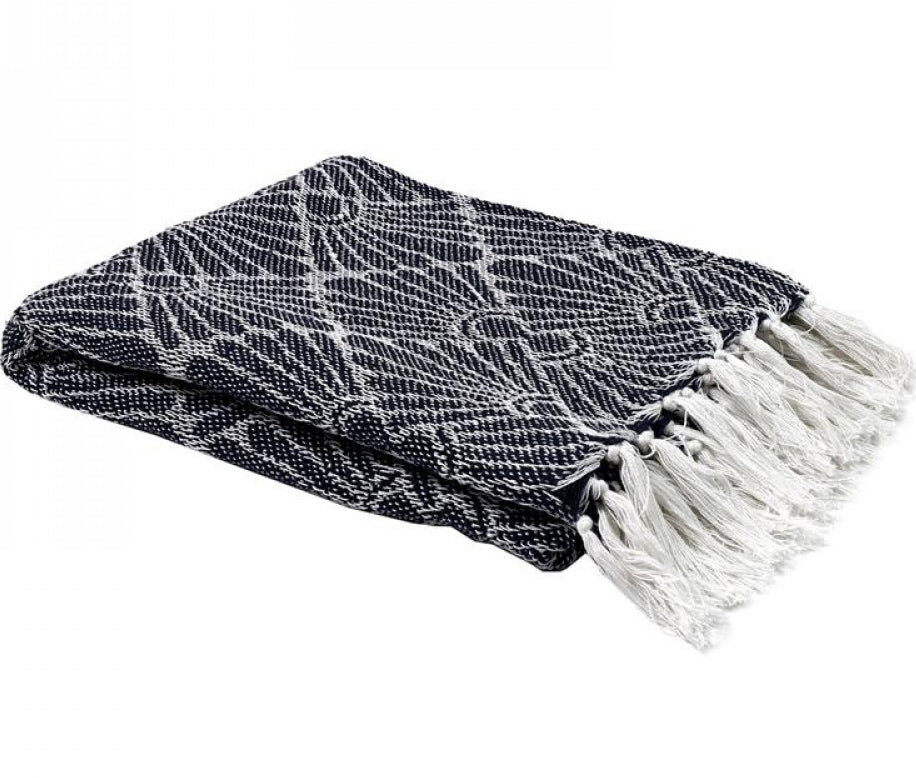 Geometric throw Navy blue