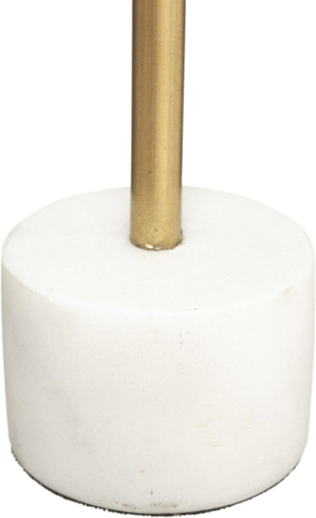 Marmorleuchter Höhe 27 cm weiß und gold | Kerzenständer Marmor