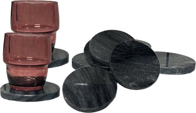 Untersetzer-Set Marmor - Marmor-Untersetzer für Gläser - 8 Stk