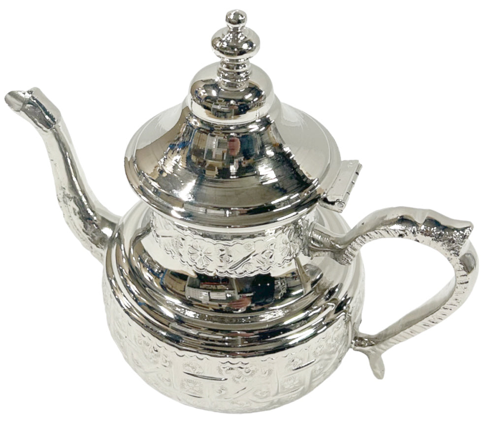 Traditional Moroccan Silver Teapot – Berrad – Handmade in Fez – 1 Liter