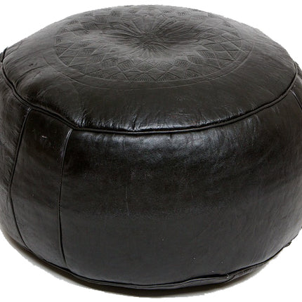 Marokkaanse Poef  zwart Ø 50 Cm