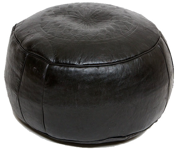 Pouf marocain noir Ø 50 cm