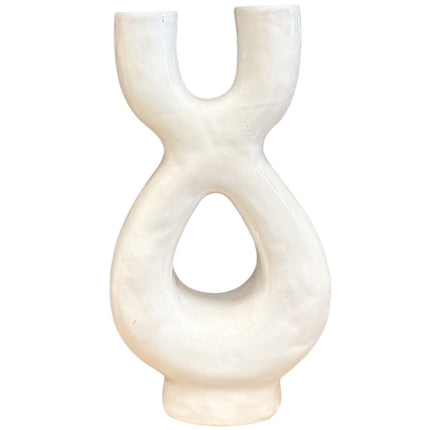 Keramieken Sculptuurvaas Dubbel – 36 cm – Modern Design in Diverse Kleuren