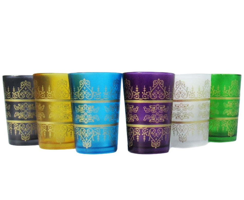 Verres à thé marocains multicolores 6 pcs.