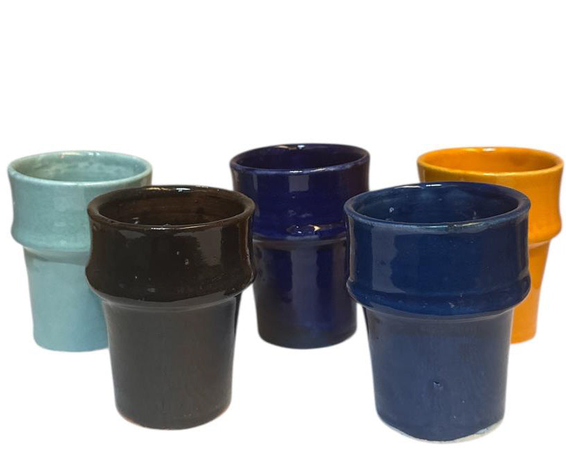 Marokkaanse beker van geglazuurd aardewerk – handgemaakt, Ø 7 x 9,5 cm – foto 10
