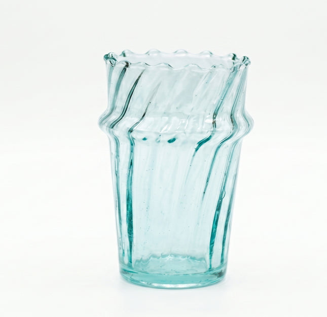 Set van 6 handgemaakte Marokkaanse drinkglazen van gerecycled glas