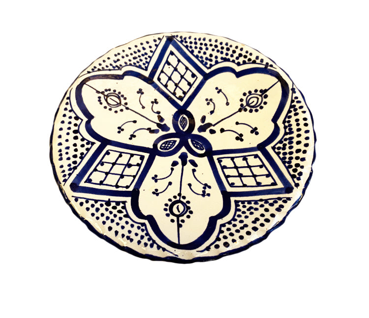 Moroccan plate blue-white Ø18