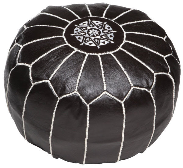 Pouffe Dark brown/White