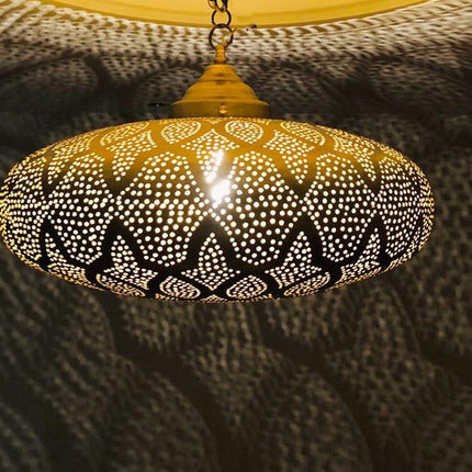 Gouden Marokkaanse filigrain hanglamp