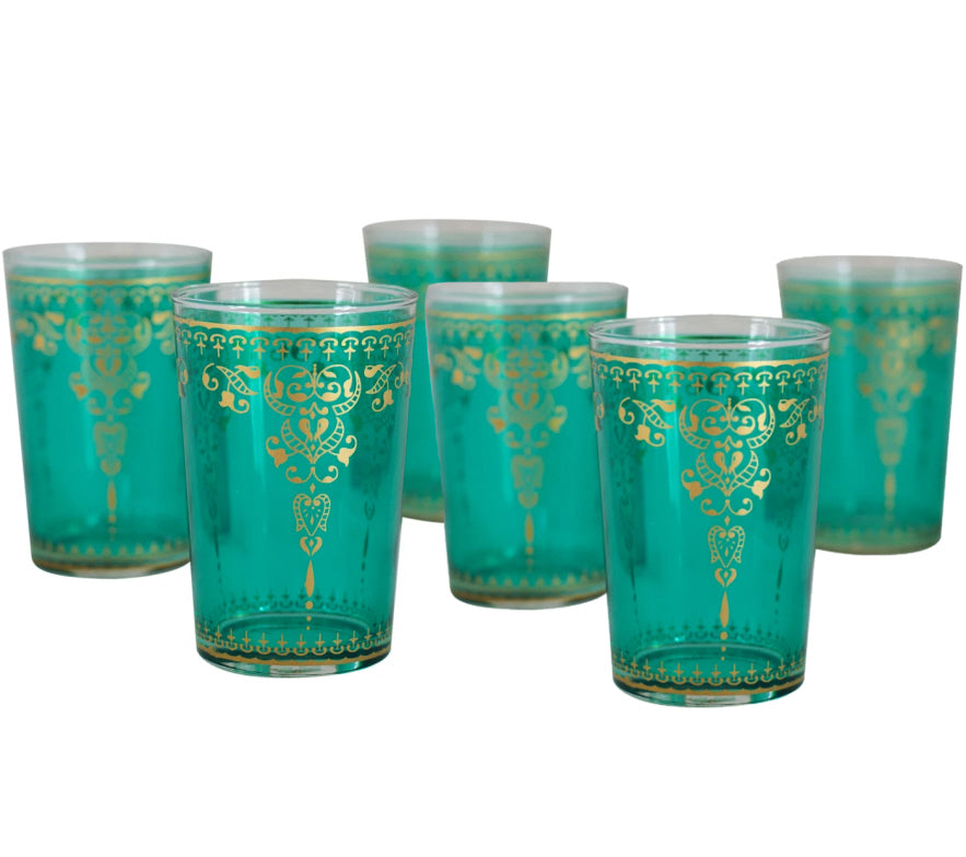 Verres à thé marocains orientaux - Ensemble de 6