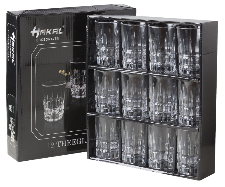 Transparent Drinking Glasses – Set of 12 – Tempered Glass
