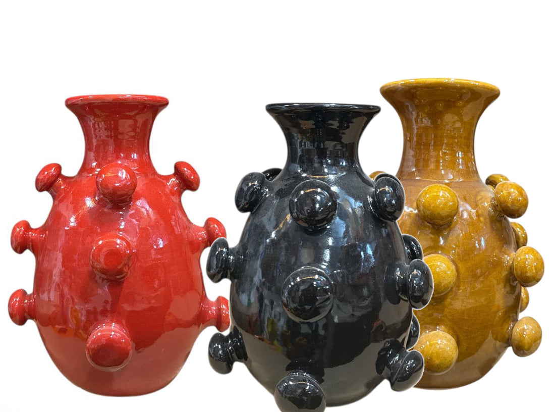Ceramic Vase with Spherical Structure – Handmade Design