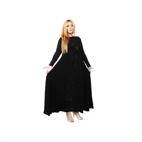 Arabic abaya – Arabische Dubai abaya met zwarte steentjes, A-lijn