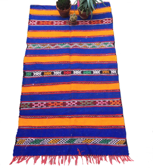 Kelimteppich lila/orange 150 x 90 cm