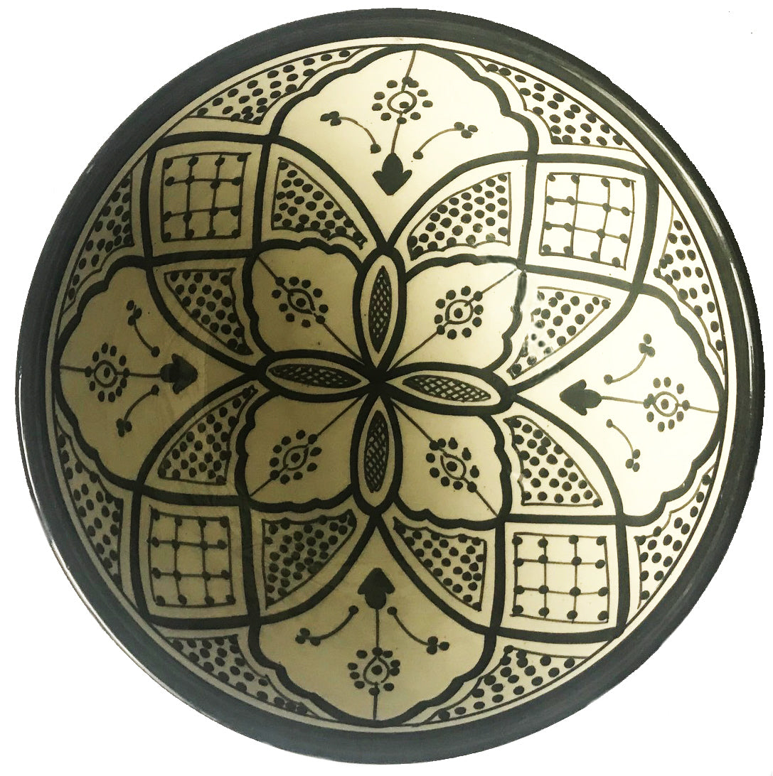 Bol marocain motif noir et blanc