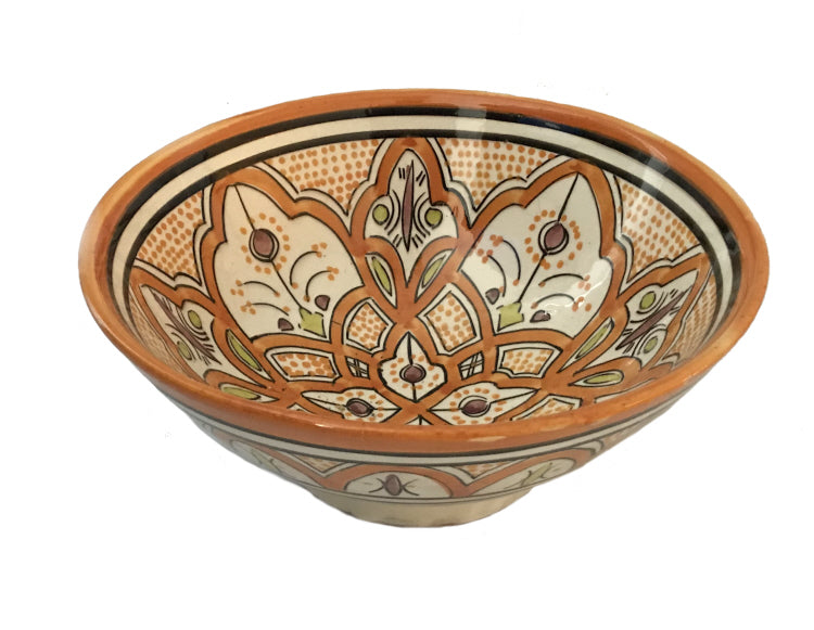 Moroccan pottery bowl orange Ø 25