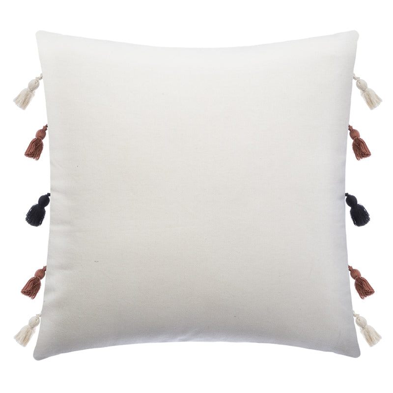 Decorative pillow with pom poms