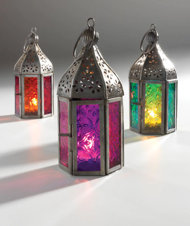 Moroccan mini glass lantern