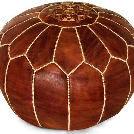 Marokkanischer Pouf cognacbraun