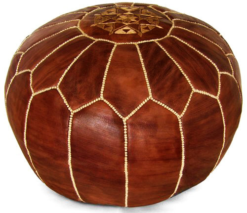 Marokkaanse Poef cognac bruin