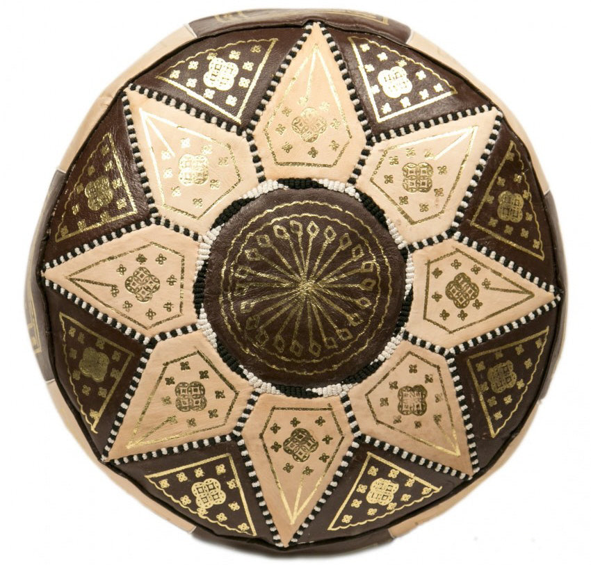 Pouf marocain marron