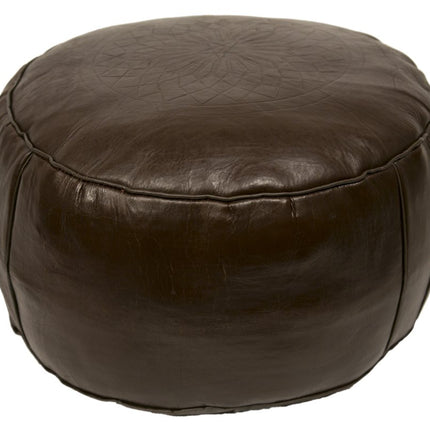 Marokkanischer Pouf dunkelbraun Ø 50 cm