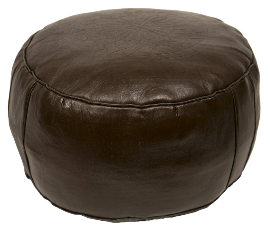 Moroccan Pouf dark brown Ø 50 cm