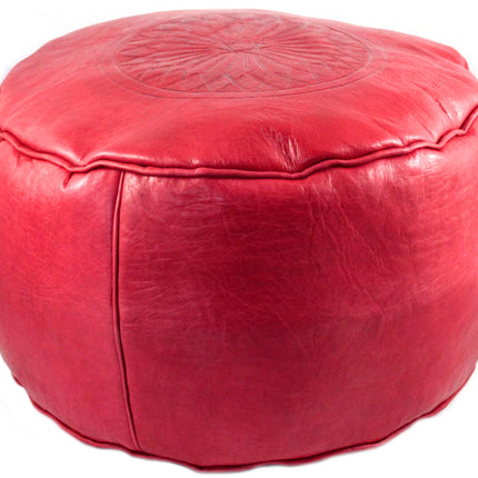 Marokkanischer Pouf dunkelrot Ø 50 cm