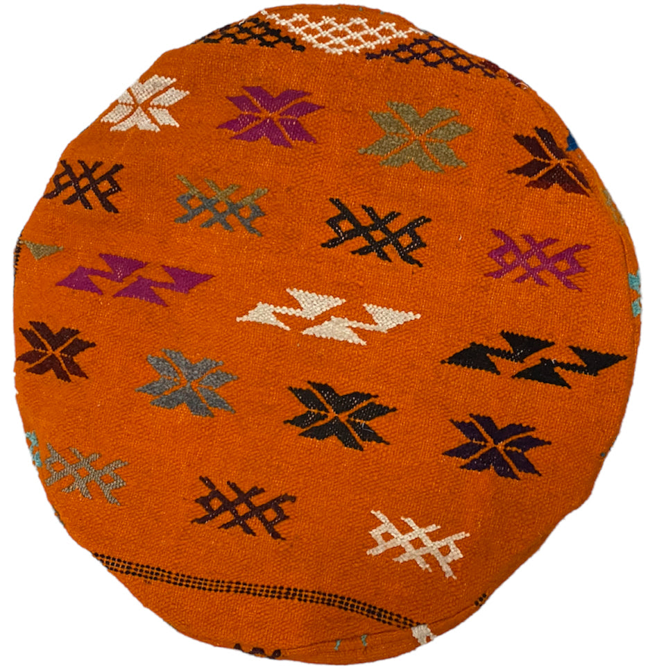 Vintage Moroccan kilim pouf