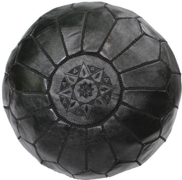 Schwarzer marokkanischer Pouf