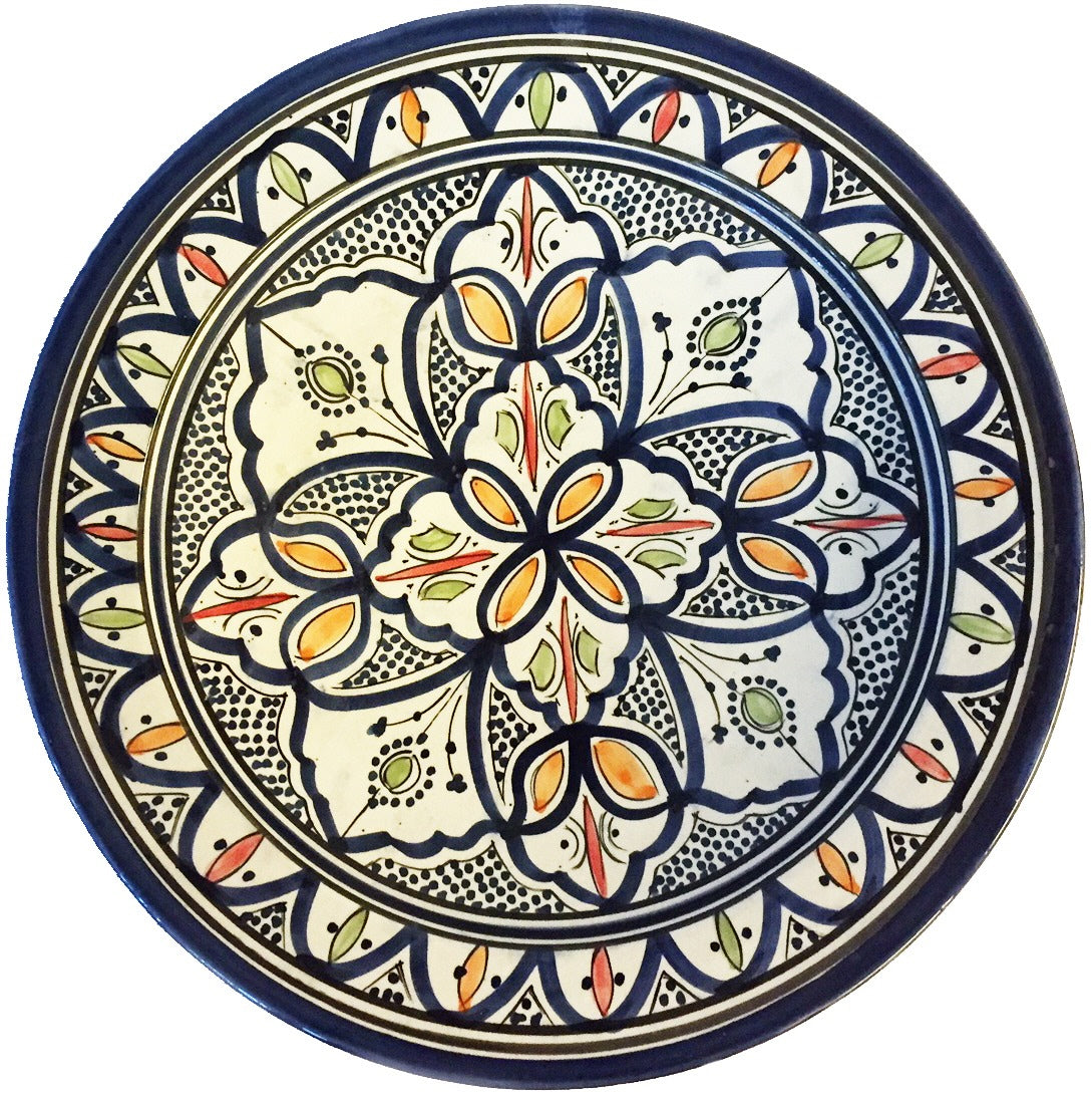 Plat en faïence marocain 35 cm