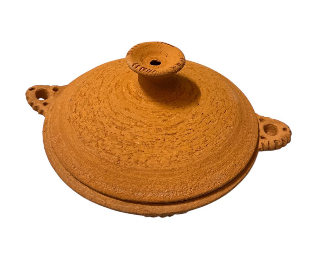 Handgemaakte Marokkaanse tajine Oued Laou – ongeglazuurd terracotta, Ø 26 cm – foto 2