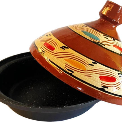 Aardewerk en gegoten aluminium tajine, ook geschikt voor inductie
