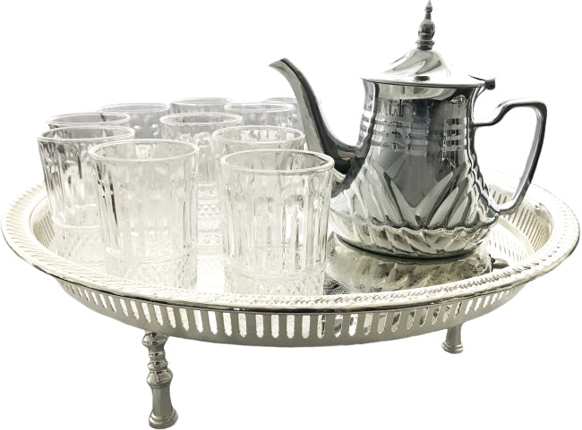 Service à thé marocain avec théière et verres
