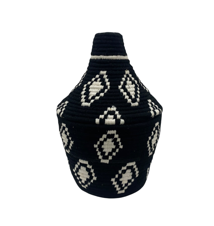 Moroccan Berber Basket with Lid – Handmade Seagrass