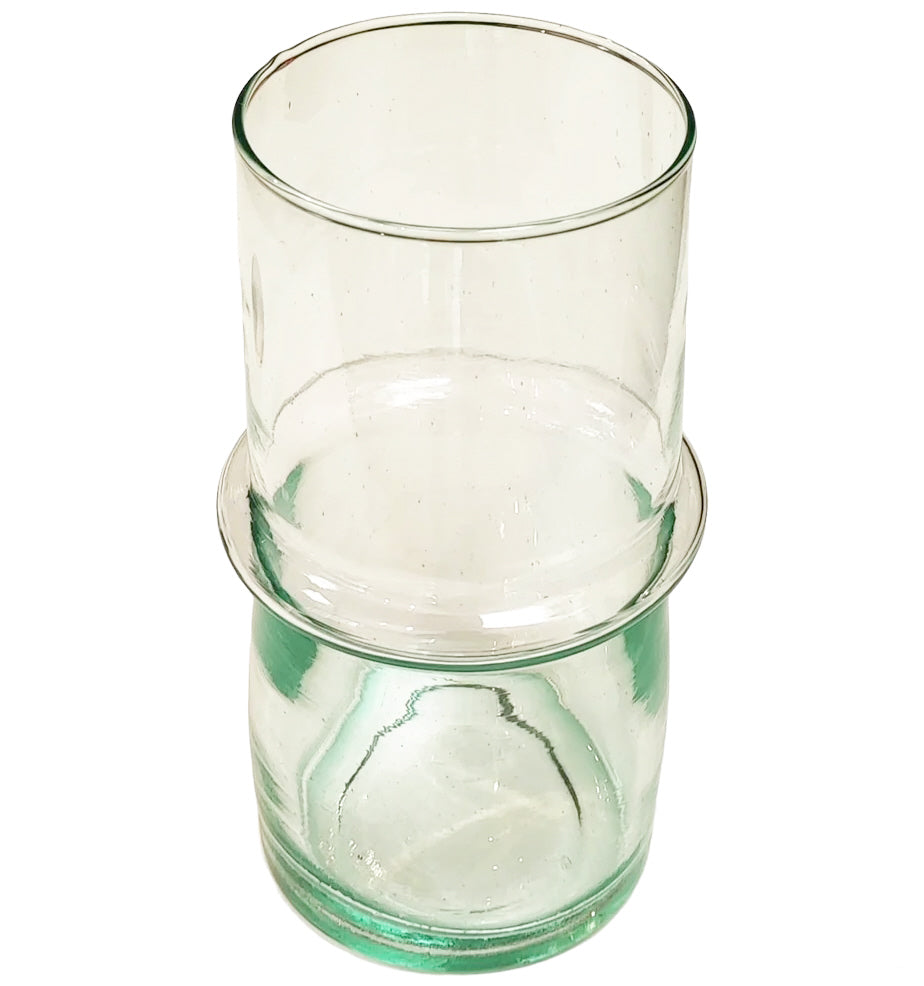 Moroccan blown glass vase made from recycled glass