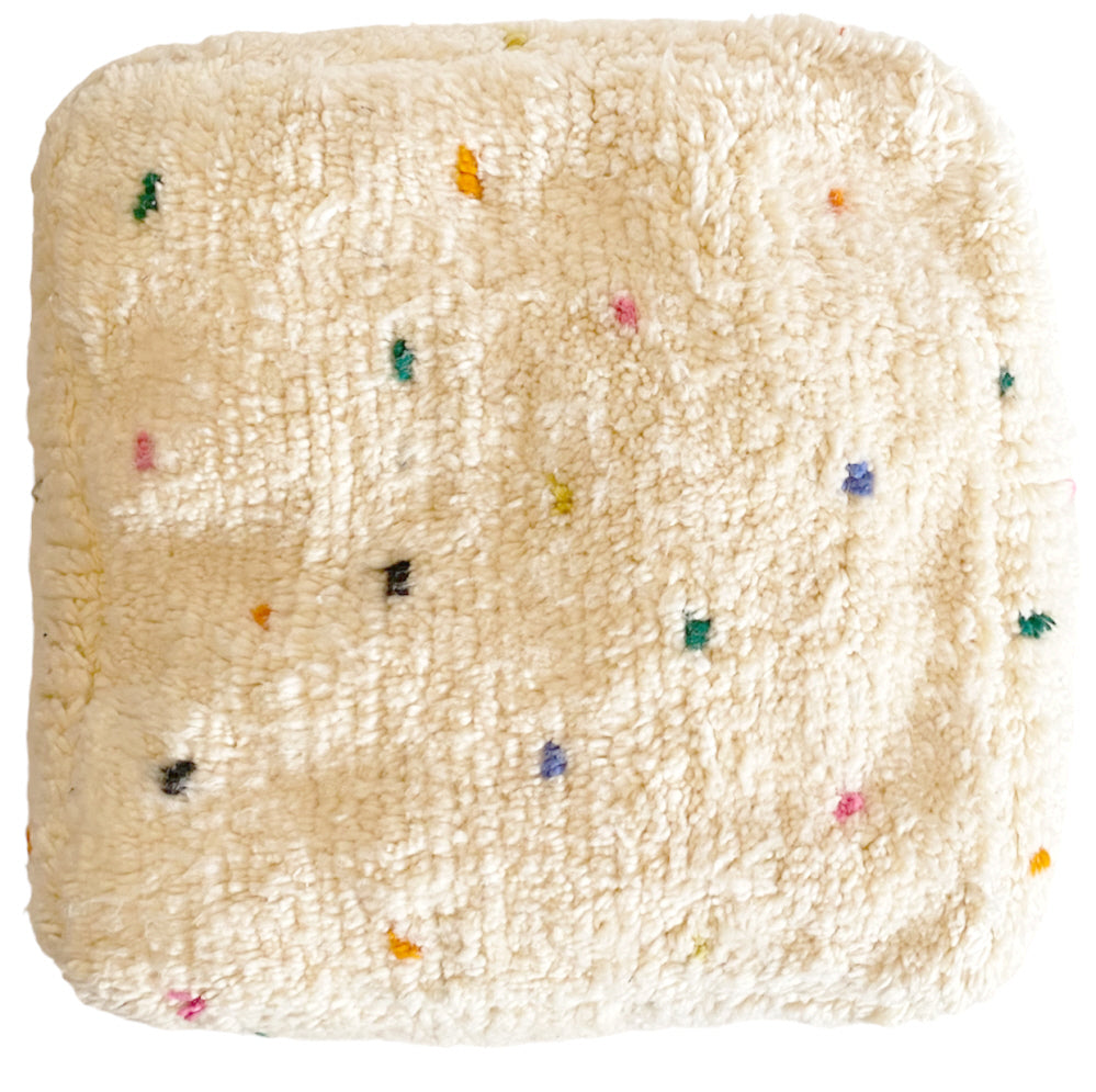 Handmade Moroccan Berber pouf (Beni Ourain)