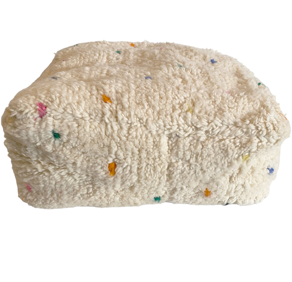 Handmade Moroccan Berber pouf (Beni Ourain)